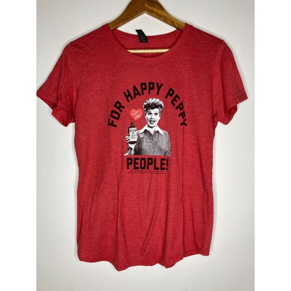 Lucy For Happy Peppy People Women's Large Red T-Shirt